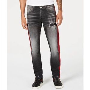 Men's Slim-Straight fit Side Stripe Ripped Jeans